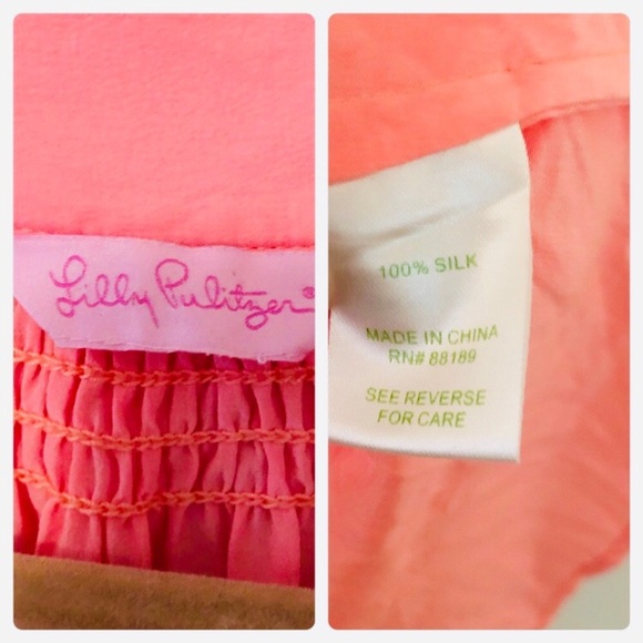 LILLY PULITZER “Elsa” Silk Top in Cheeky Melon - Picture 6 of 11
